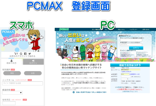 PCMAX登録画面