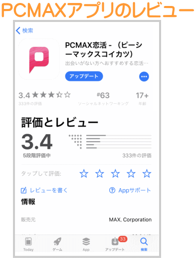 PCMAXアプリの評価とレビュー